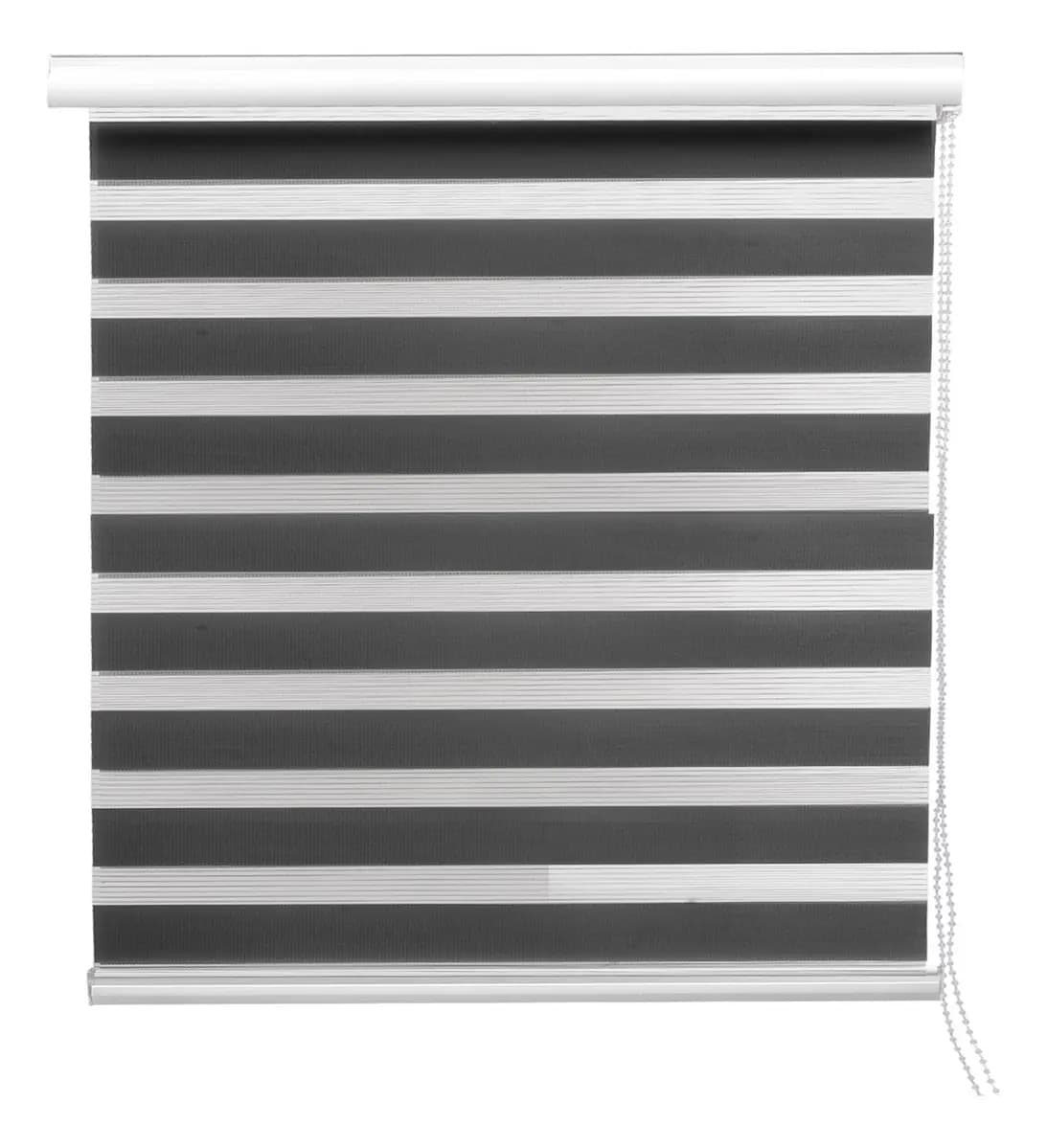 Persiana Enrollable Cebra Doble de Hapemein con Control Total de Luz, para Dormitorio y Oficina – 100 x 200 cm, Gris Oscuro