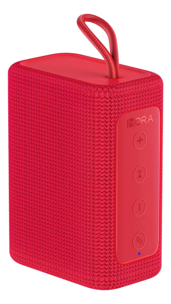 Bocina Portátil 1Hora Bluetooth de 7W con Manos Libres y Micrófono Rojo
