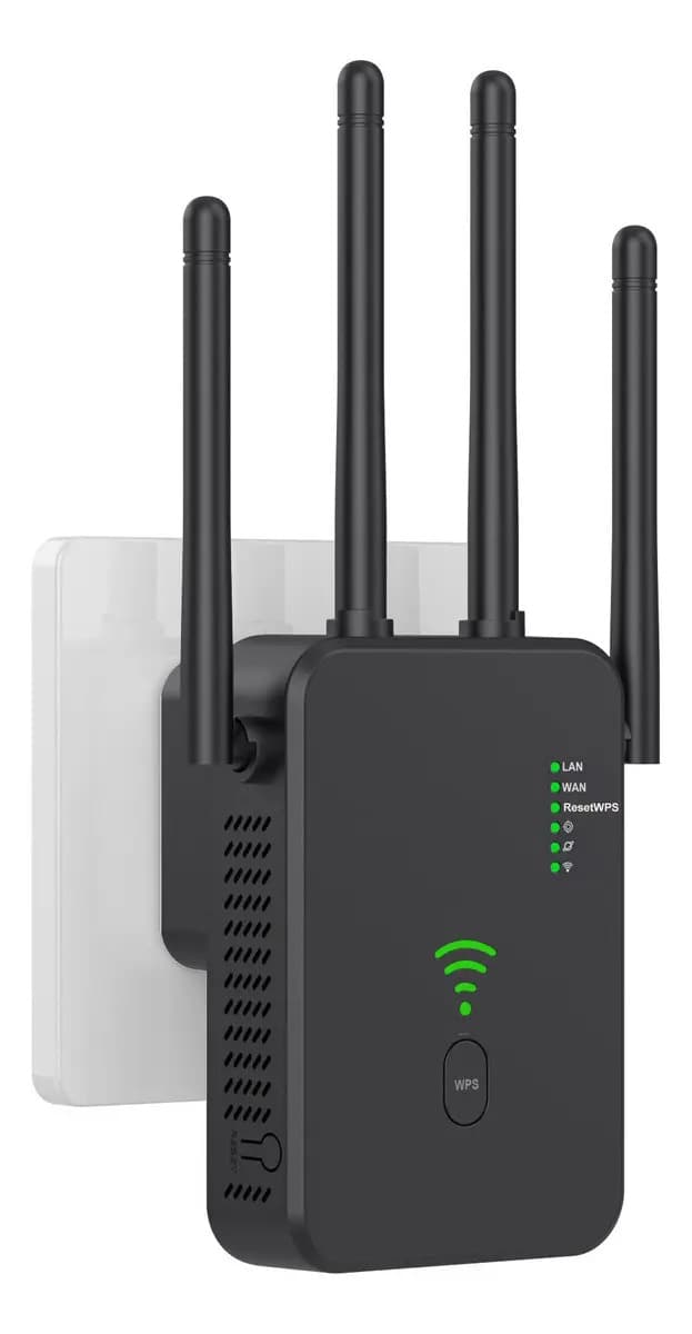 Gitifo Repetidor Wifi Amplificador Extensor 1200mbps 127/220v 2.4g Color Negro