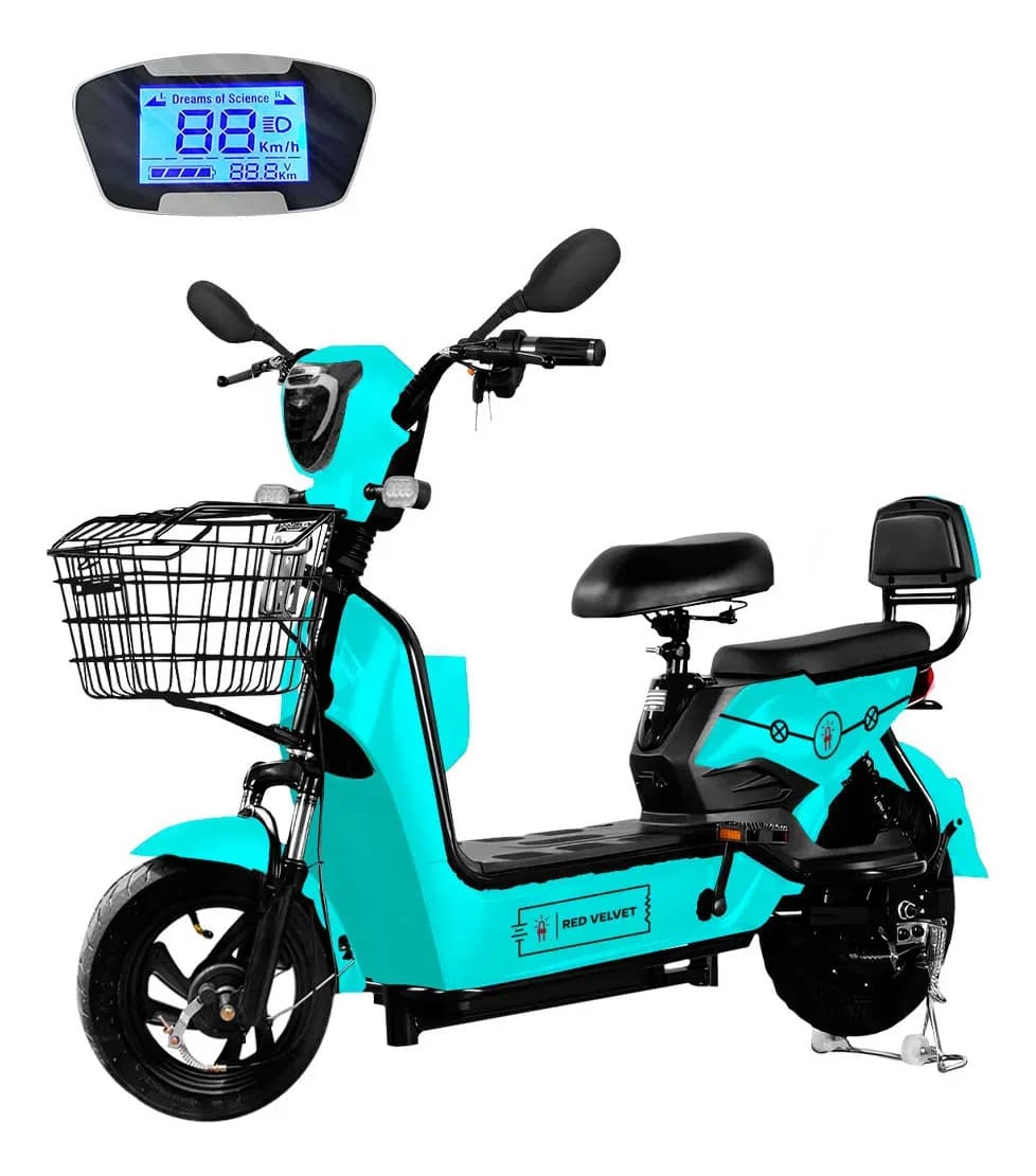 Red Velvet Bicicleta Electrica 45km/h 350w Pantalla Lcd 48v 12a Azul-05