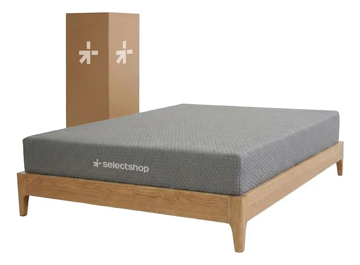 Colchón Matrimonial Memory Foam 190 X 18 X 135cm Espuma Ergonómico Firme Ortopédico Selectshop Color Gris