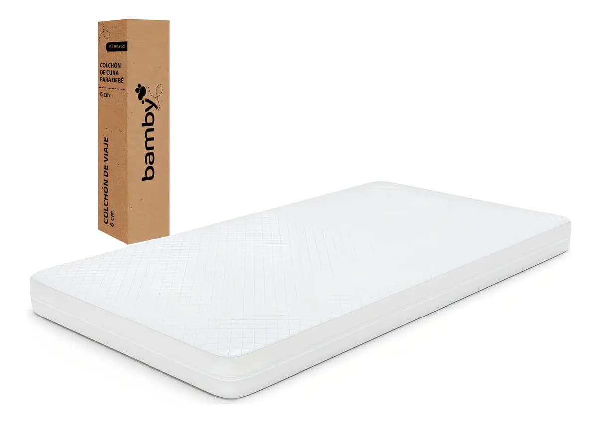 Colchón Cuna de Viaje Bamby: Memory Foam Impermeable y Hipoalergénico, 95x68 cm