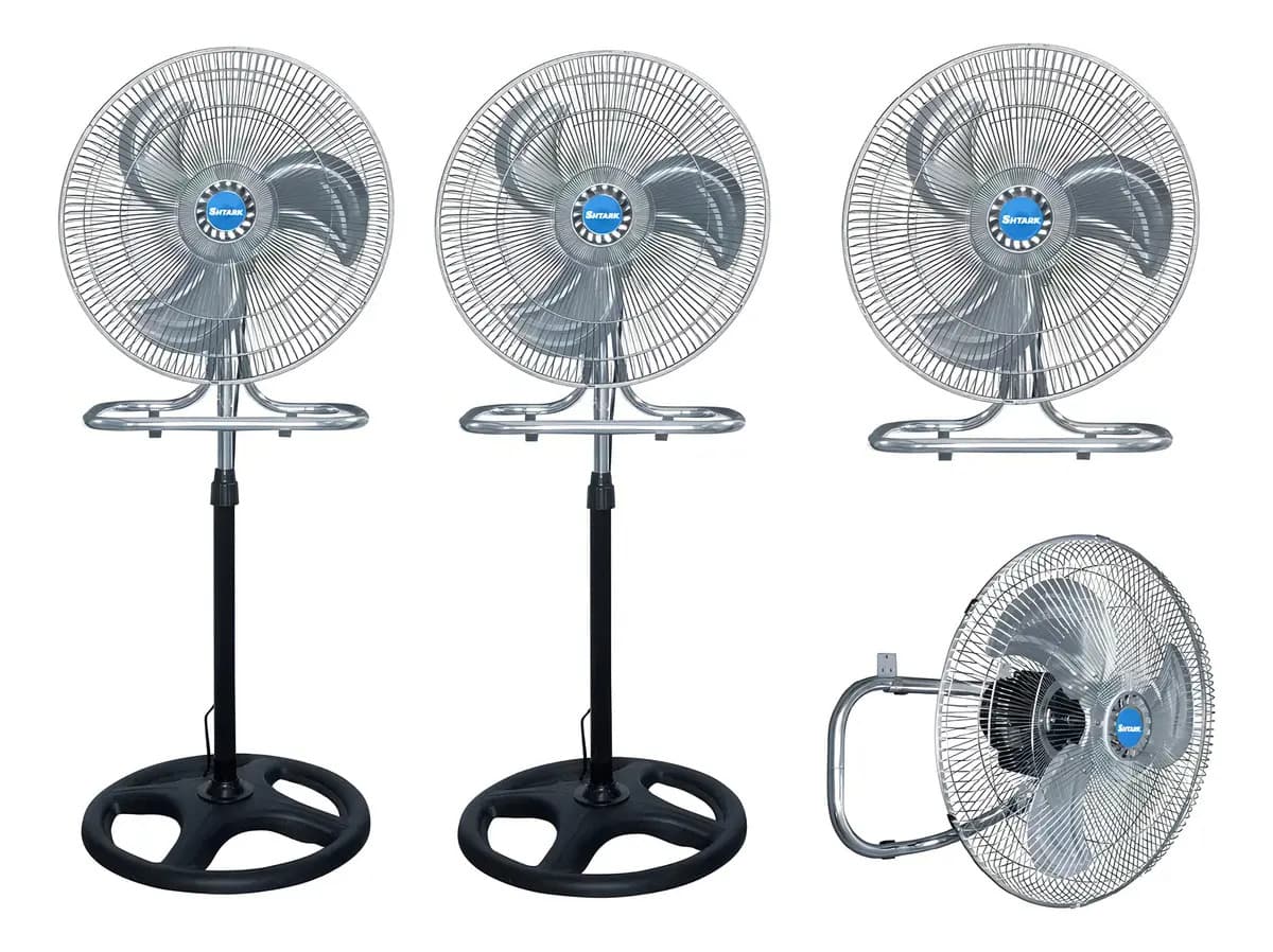 Set de 2 Ventiladores SHTARK 3 en 1 de 18" para Pedestal, Piso o Pared