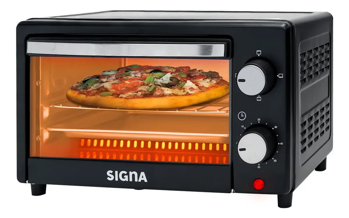 Horno Tostador Eléctrico De Mesa 9.3 Lt 110v Acero Inox Color Negro