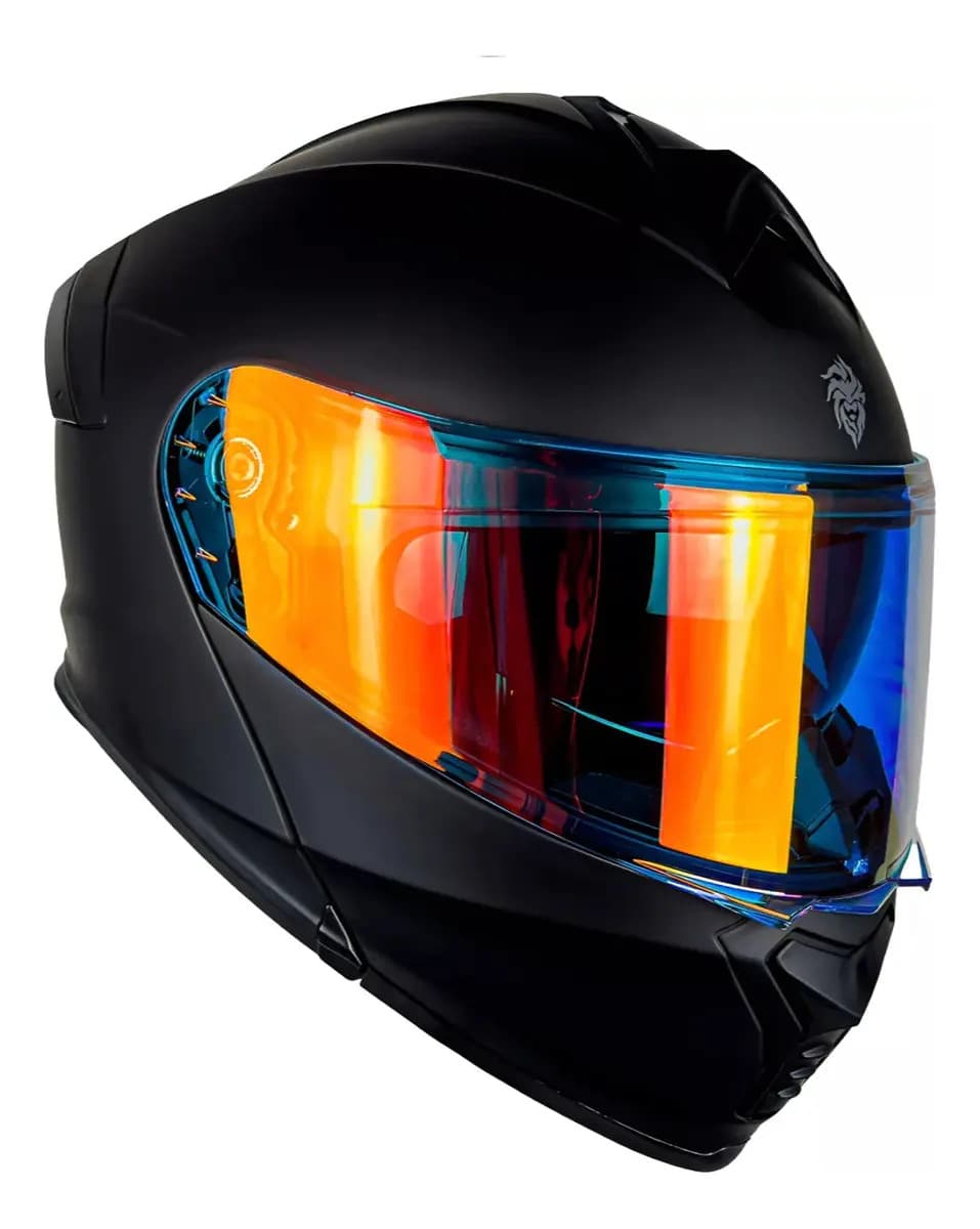 Casco Kov Thunder Negro Mate Led Abatible Mica Night Vision Talla Xl Seguro Moderno