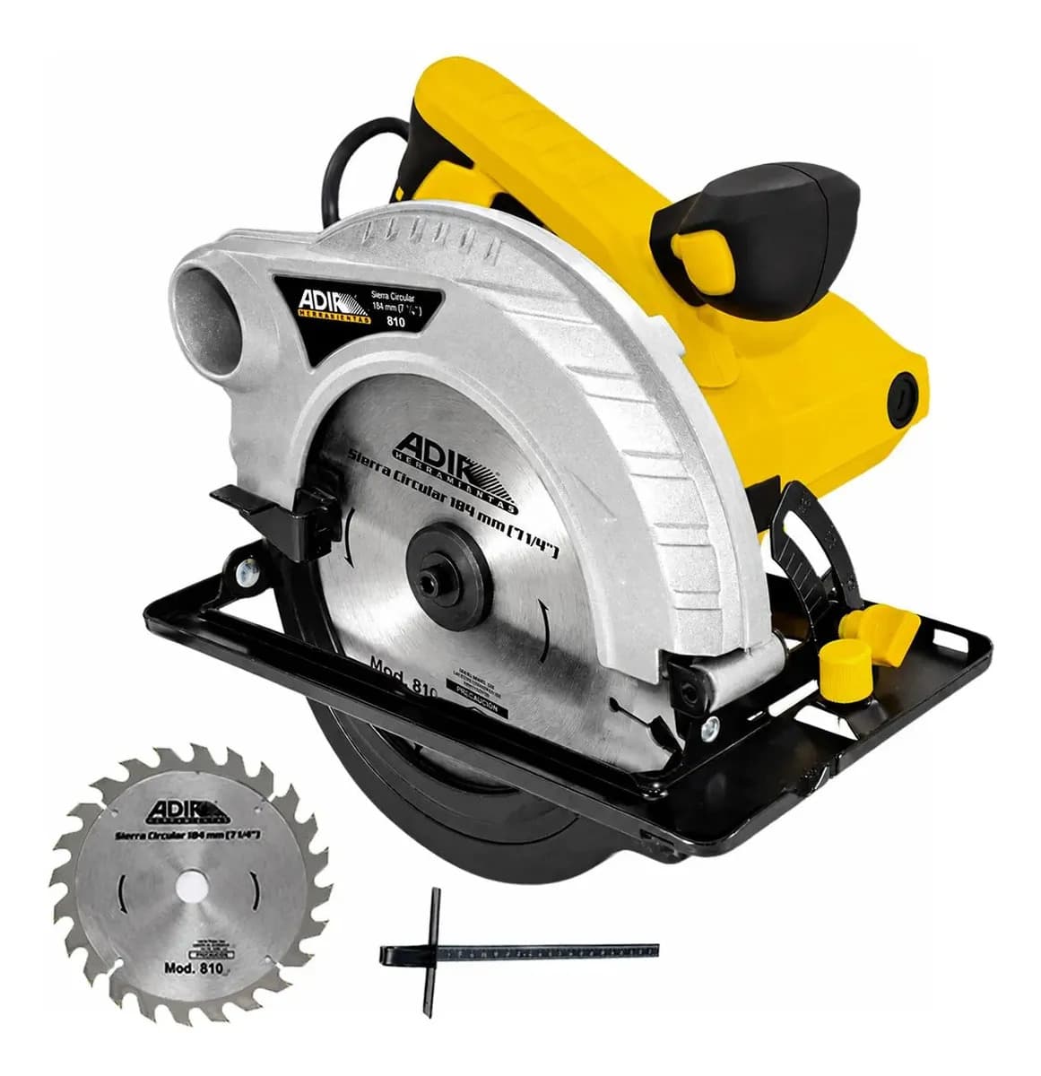 Sierra Circular Electrónica Profesional 4500 Rpm 1200W Biselados De 0 A 45 Grados Incluye Disco Carburo De 24 Dientes Adir 810