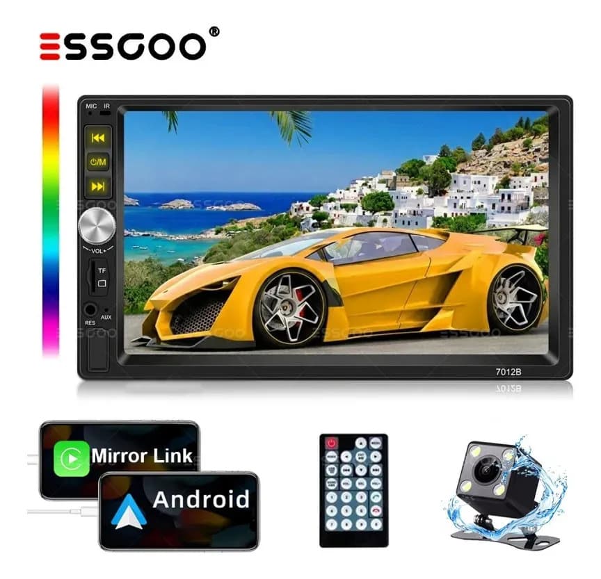Auto Estéreo De Audio For Auto Essgoo 2din De 7 Pulgadas Es Compatible With Mirror Link, USB, Tf Card, Bluetooth, Fm, Mp5, Aux