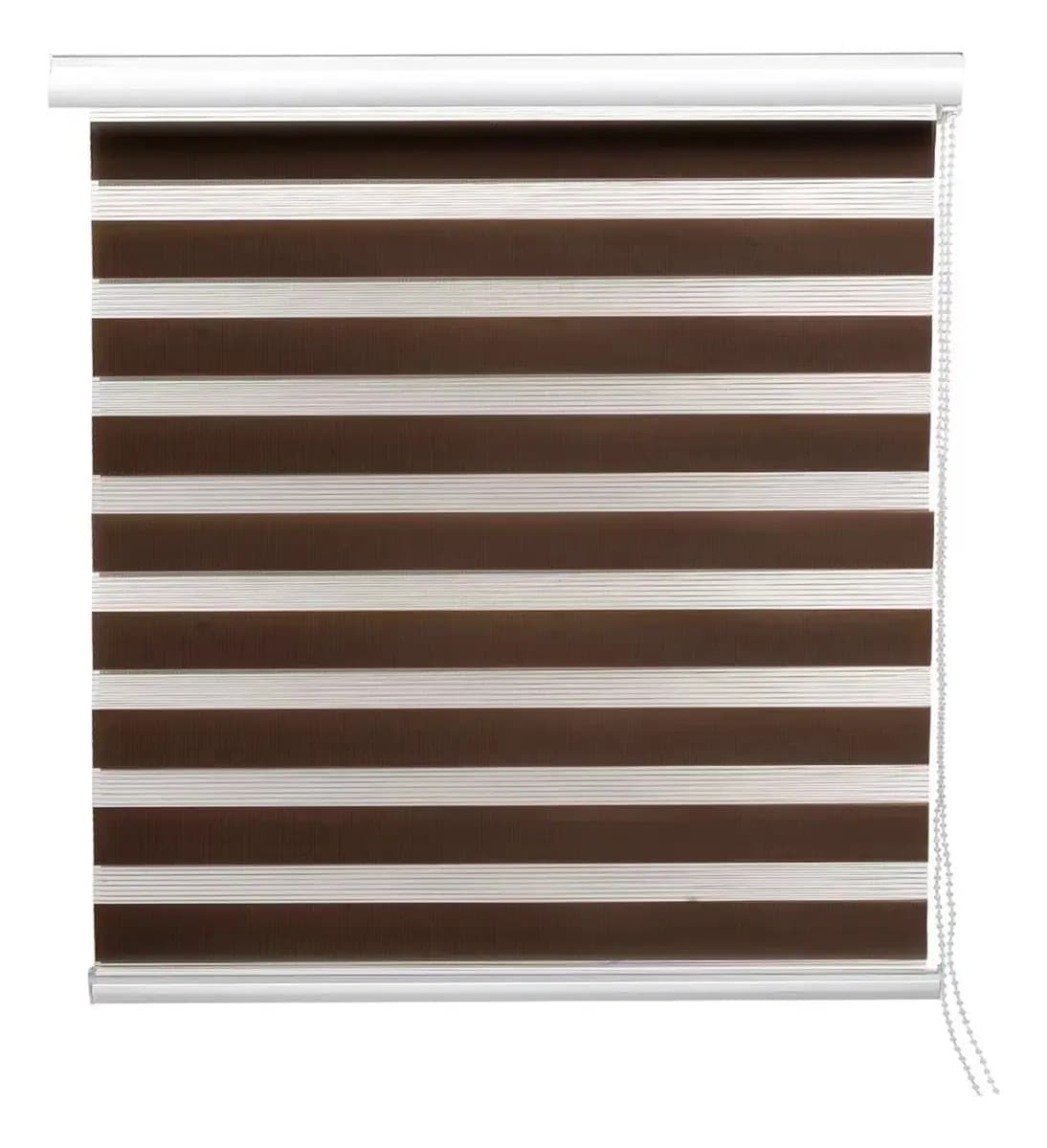 Persiana Enrollable Zebra de Doble Capa, Opaca y Moderna para Sala u Oficina - Hapemein 100 x 200 cm Chocolate