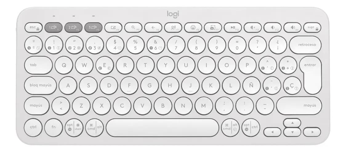 Teclado Pebble Keys 2 K380S Lifestyle Bluetooth Color Blanco Logitech