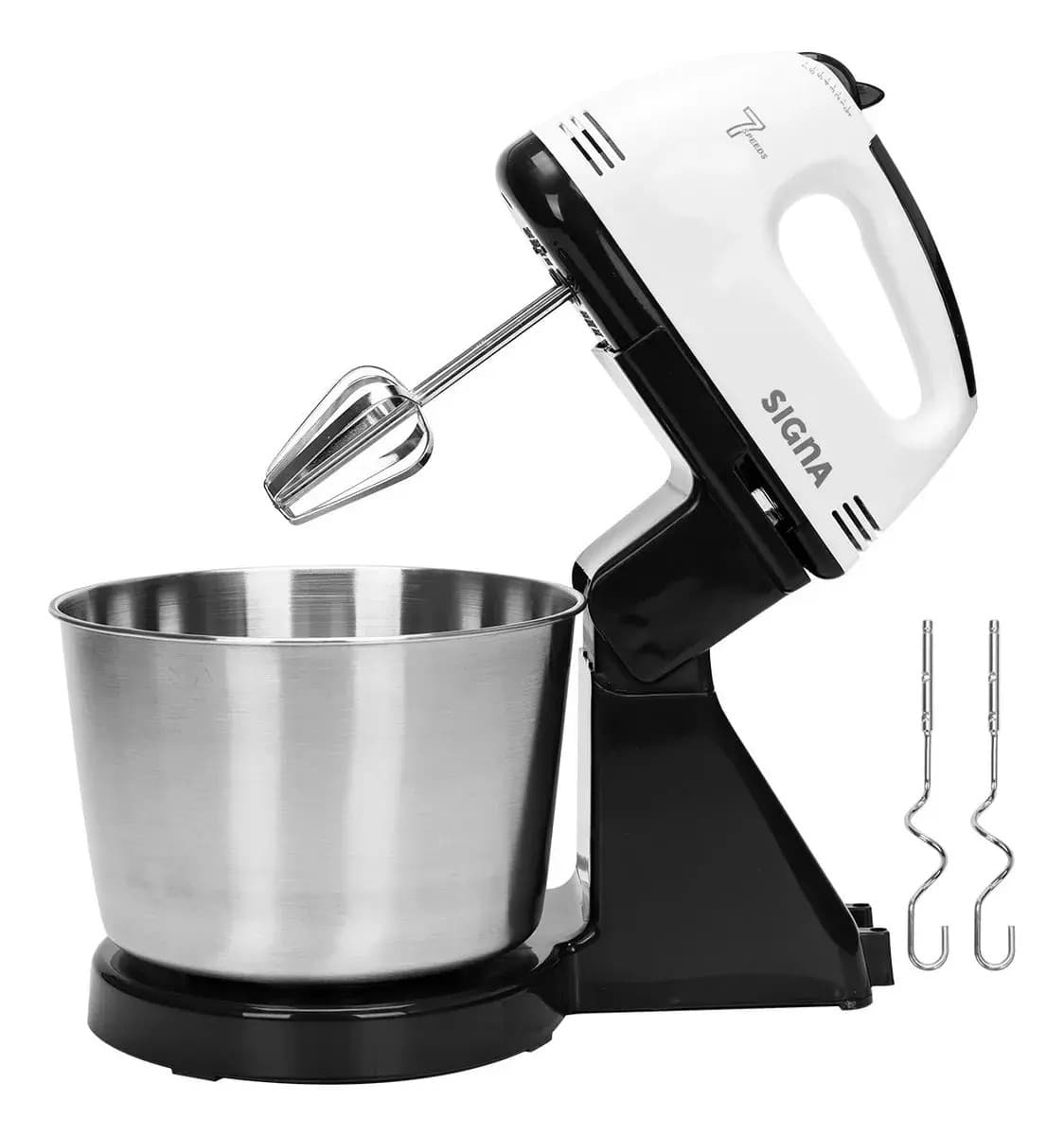 Batidora De Pedestal Y Mano 2 En 1 Mezclador 7 Velocidades Color Blanco Frecuencia 50 60