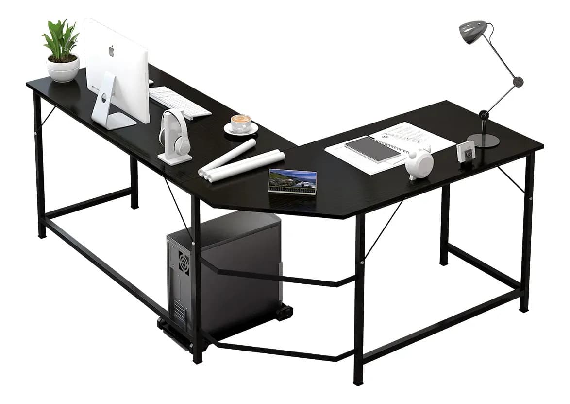 Escritorio Gamer En Forma De L Para Home Office El Tamaño Es De120*48*70cm Para Estudiante Juegos, Hogares, Oficinas El Color Es Negro Ambueco
