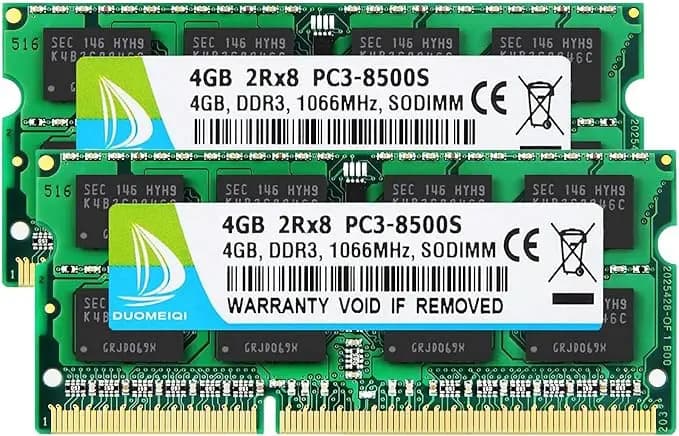 Memoria RAM Gamer DDR3 8GB 2x4GB 1066MHz SODIMM Laptops Duomeiqi