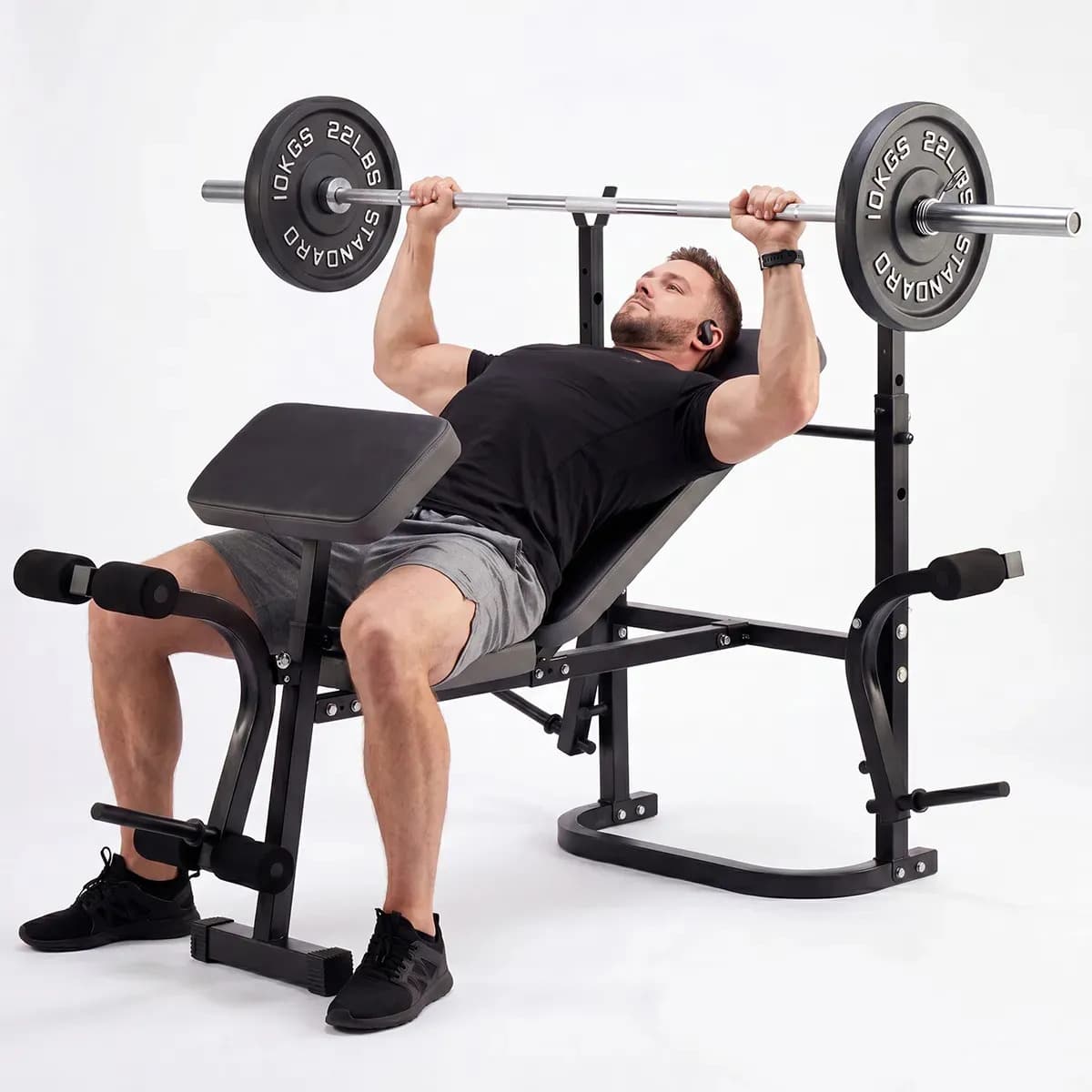 Banco Para Ejercicio Jumei Fitness Musculacion Inclinado Gym Plegable - Negro