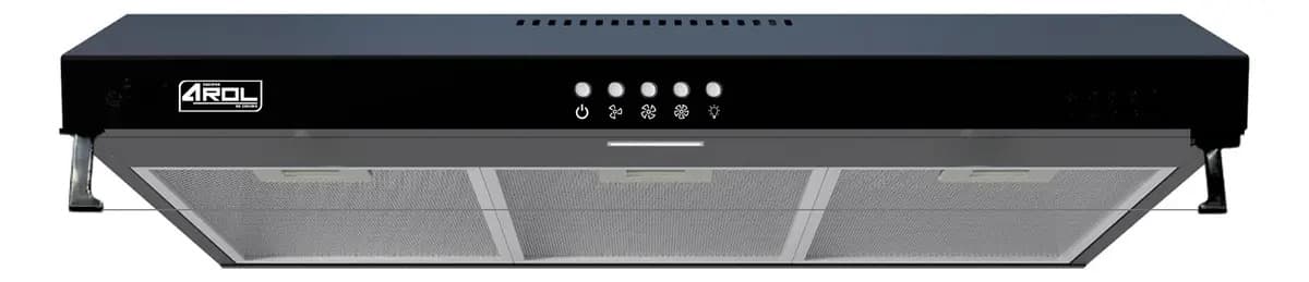Campana Extractora Slim AROL 80 Cm Negra Con Vidrio Frontal Para Pared Modelo CSL-80BL