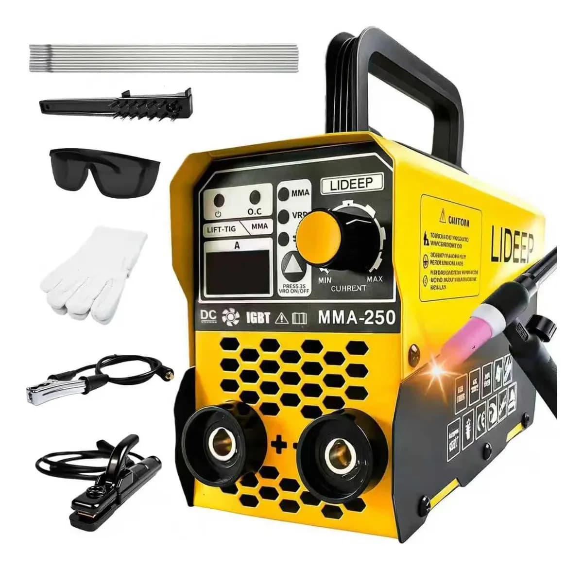 Soldadora Inversora Portatil Mma+tig Máquina 2en1 Color Amarillo