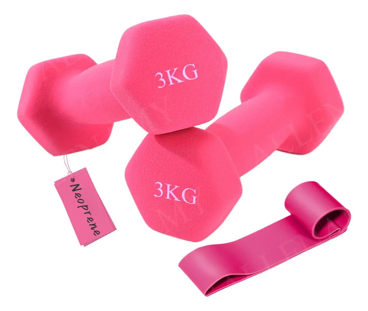 Par Mancuernas Rosas De 3 Kg Ejercicio Pilates Yoga Gym