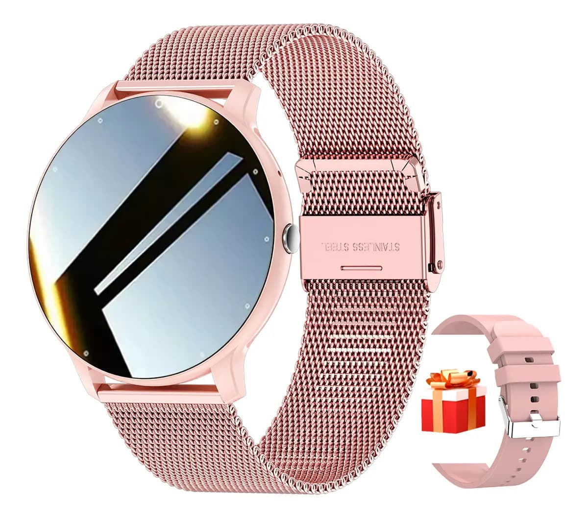 Smartwatch ZL02d Display De 1.28 Con Corre Color Rosa Relojes Inteligente Mujer Hombre