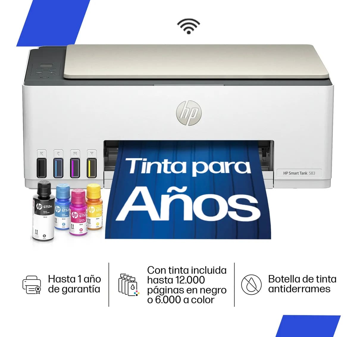 Impresora Multifuncional HP Smart Tank 583 Tanque De Tinta Color Wifi Smart App