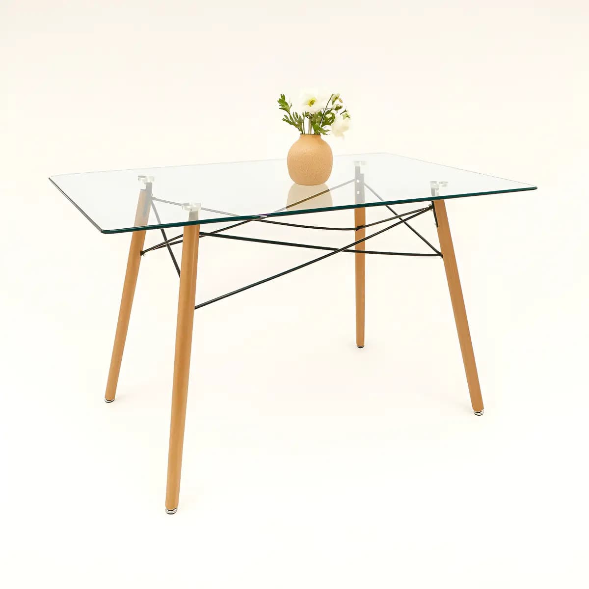 Mesa Eames Cristal Mundo In Rectangular Para Comedor Color de las patas Natural