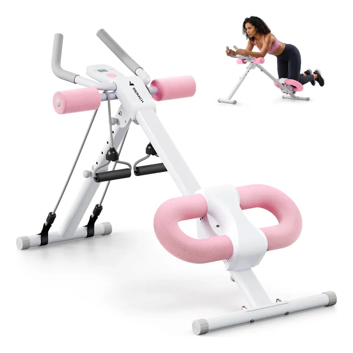 Merach Aparato Para Abdomen Plegable 200kg Aparato Ejercitad Color Blanco