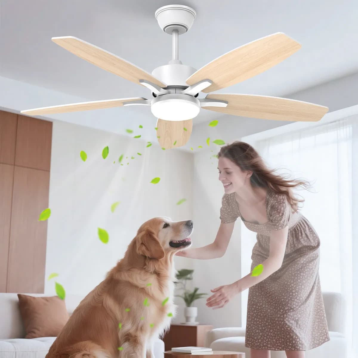 Ventilador de Techo VENTLANTO 60004 de 42" Con Luz LED y Control Remoto Silencioso