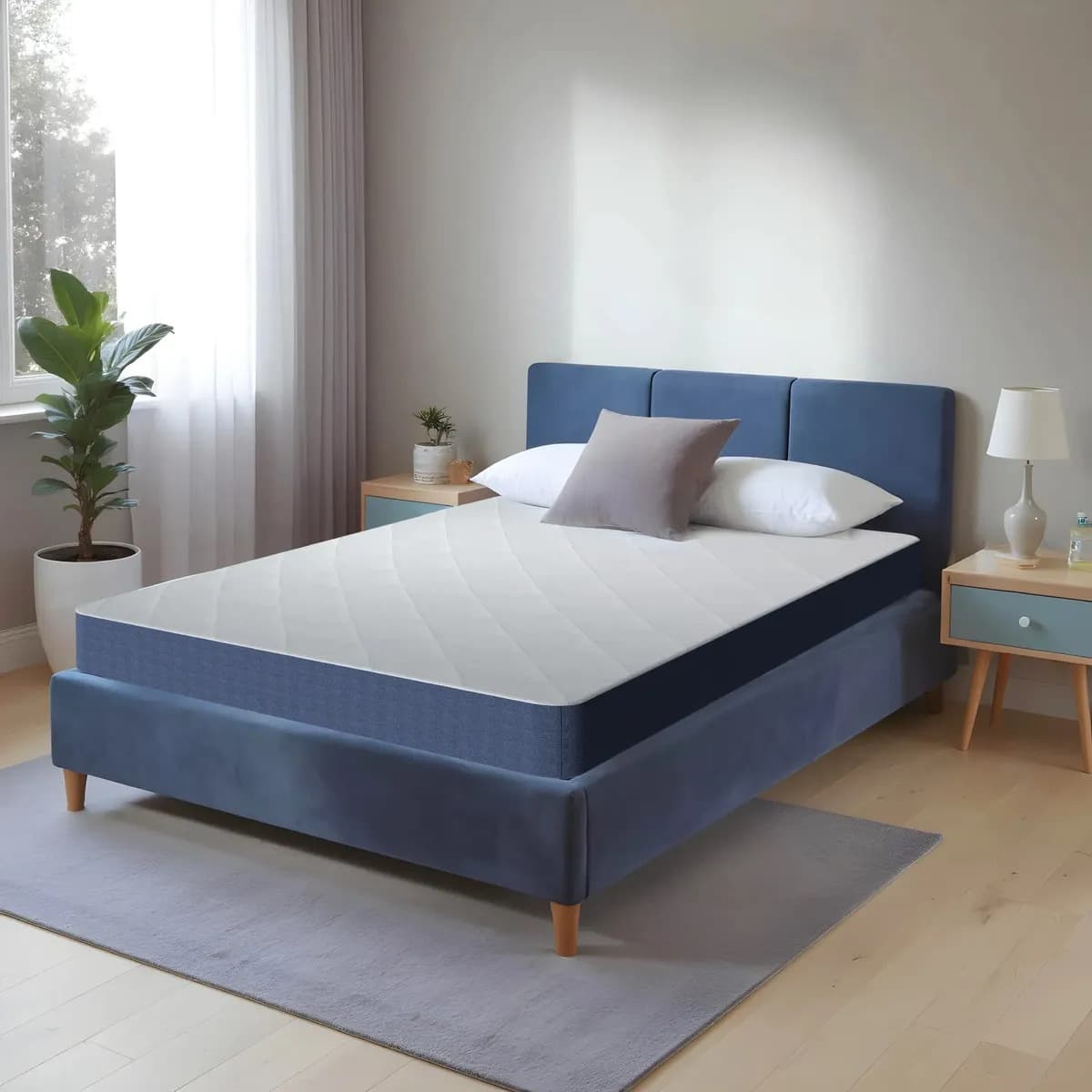 colchón individual de espuma confortable colchón compactado 2 capas espumas Drjoohn Colchones Basic one color blanco 100cm x 190cm En Caja