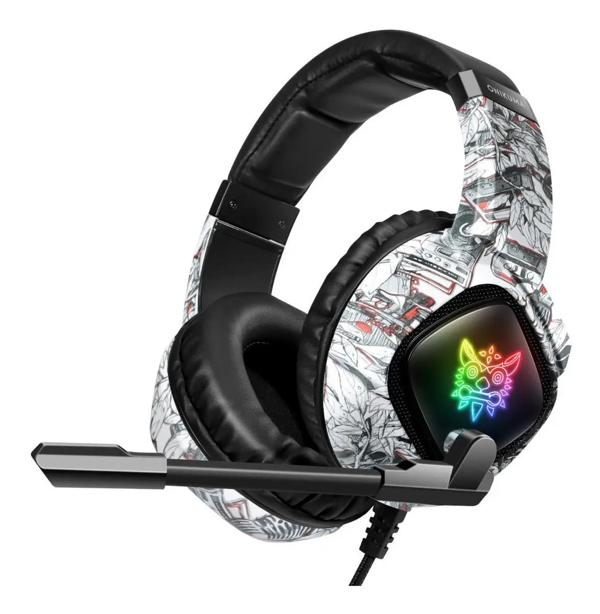 Audífonos Onikuma K19 Con Micrófono Luz Rgb Led Para Xbox/pc Color Camuflaje Blank