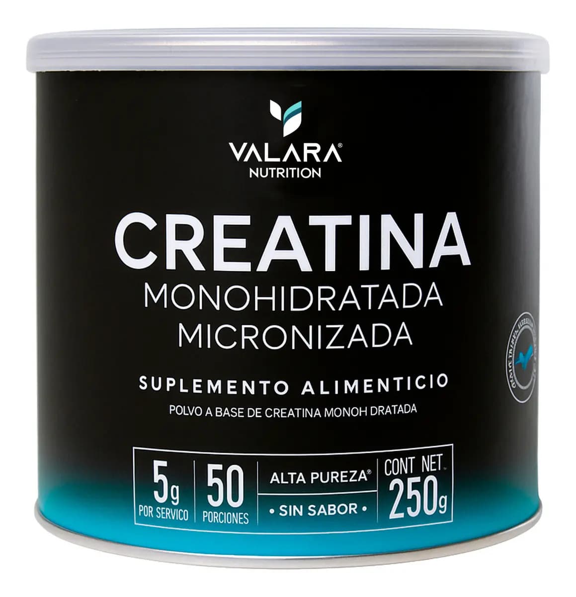 Creatina Monohidratada Micronizada en Polvo Valara | Alta Pureza Certificada | Con Scoop Dosificador - Creatine Monohydrate Pre Entreno - Platinum - Creatina Mujer / Hombre - Gym - 250g - 50 Porciones