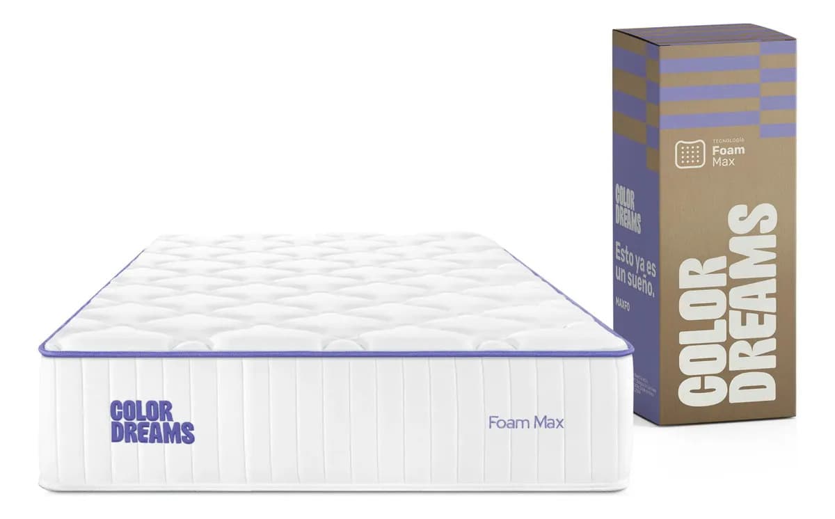 Colchón Individual Color Dreams Max Foam 28 Cm | Memory Foam | Firmeza Media | Hipoalergénico Y Antiácaros | Transpirable | 100x190 Cm | Colchones En Caja