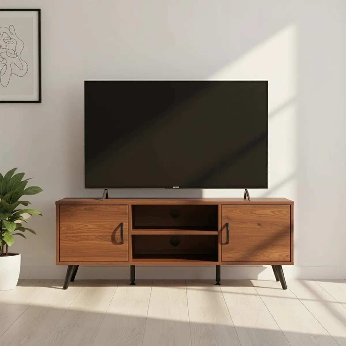 Mueble para TV Mesa Centro de Entretenimiento Top Living Moderno y Versátil de Sala en Marrón