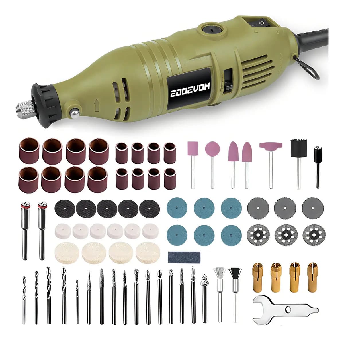 Mototool Mini Taladro Eléctrico 5 Velocidades Herramienta Rotativa 135W 35000 RPM Kit Con Accesorios Para Cortar Lijar Pulir Grabar EDOEVOM