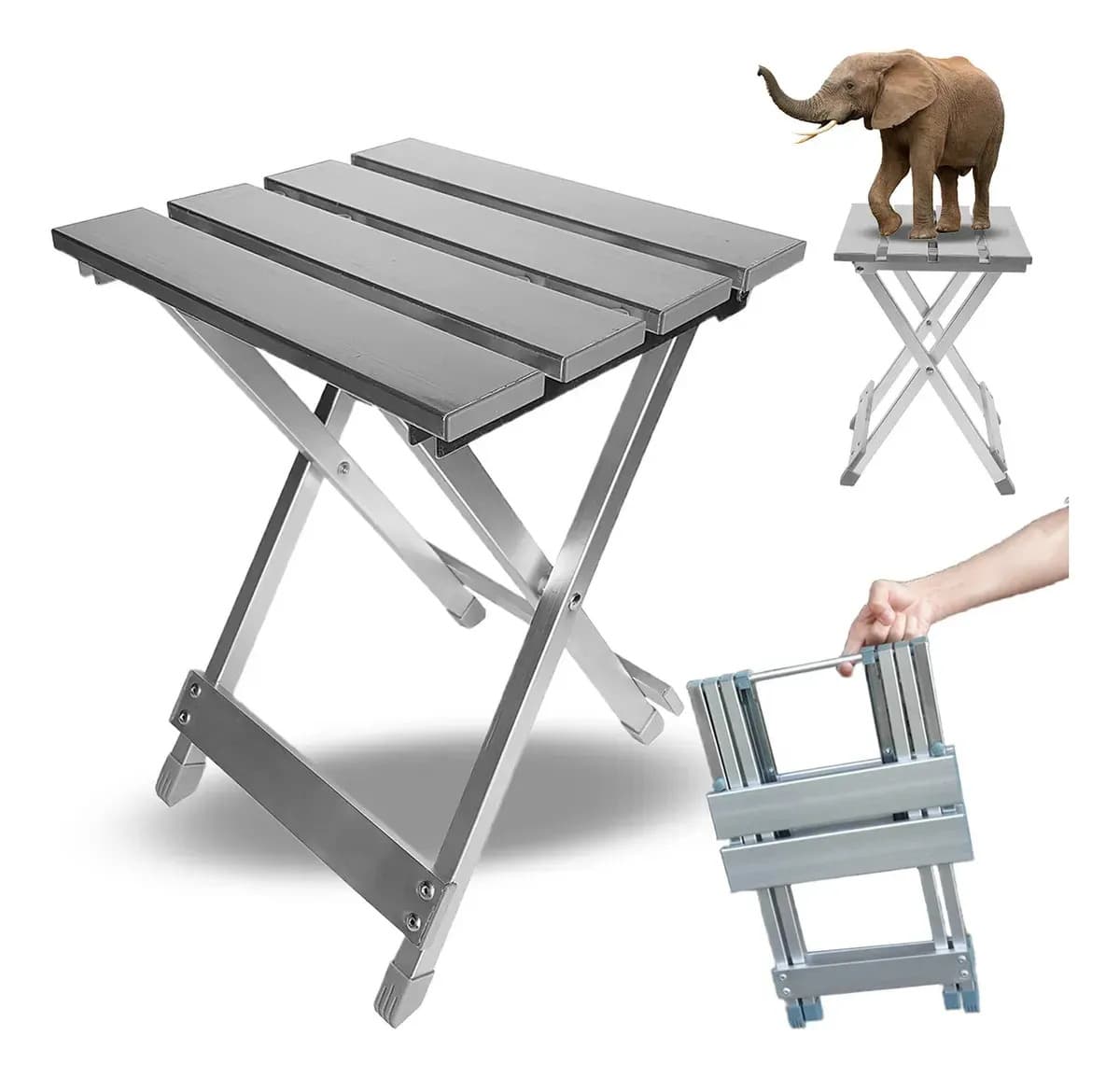 Plegable Portátil Sillas Exterior Acero Para Jardín Blanco