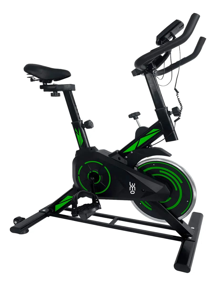 Bicicleta Ejercicio Grande Fija Deportiva Spinning Ajustable Verde