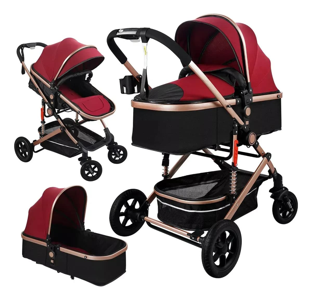 Carriola de Bastón LibSmile con Travel System Reclinable y Canasta