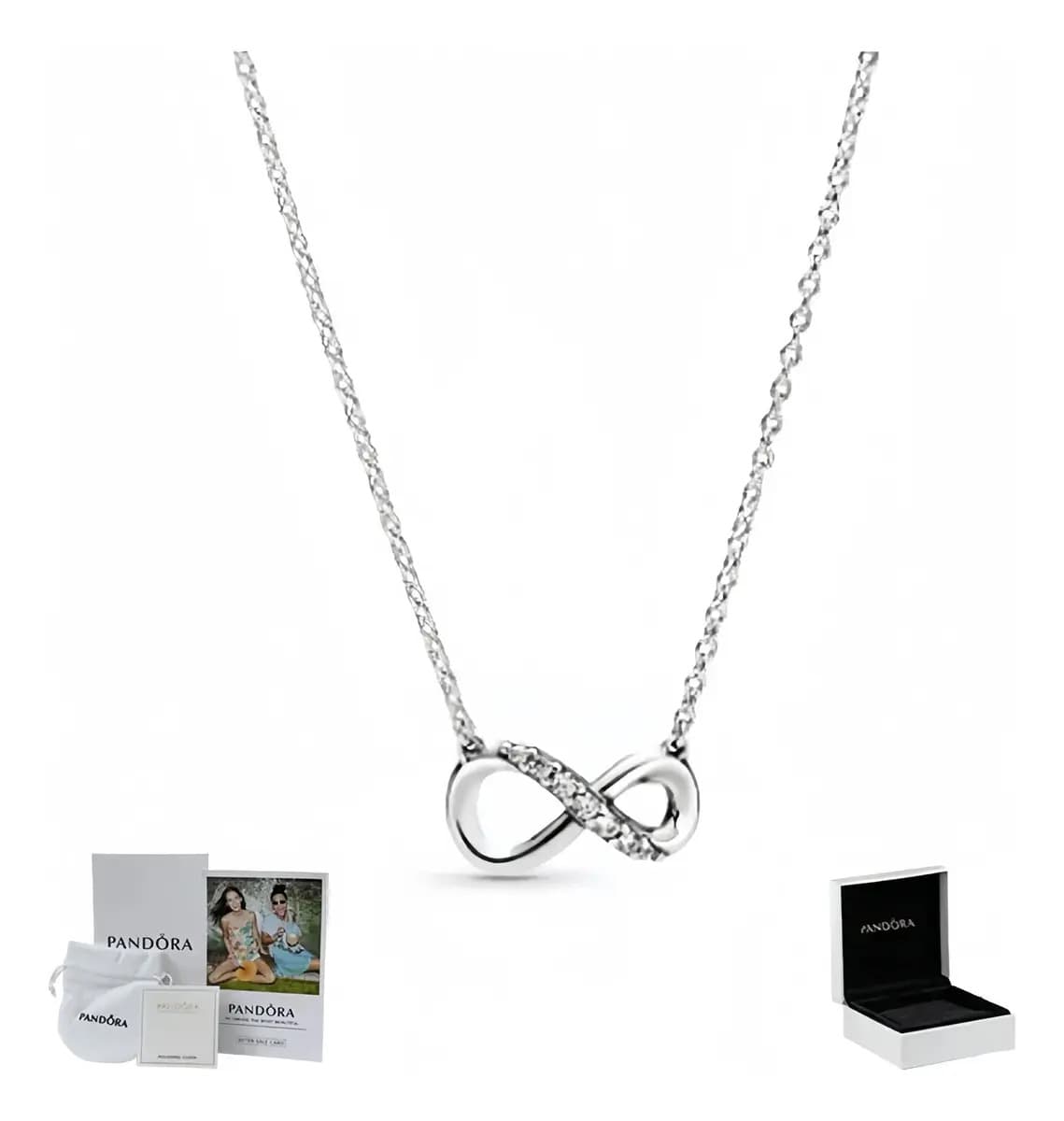 Collar Pandora Infinito de Plata con Circonitas para Mujer