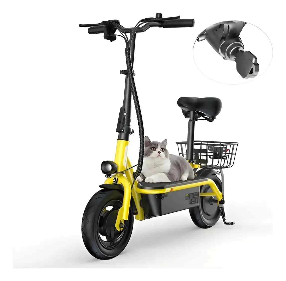 Scooter Eléctrico Iscooter F2 Plegable Amarillo de 500W y 30 km de Autonomía