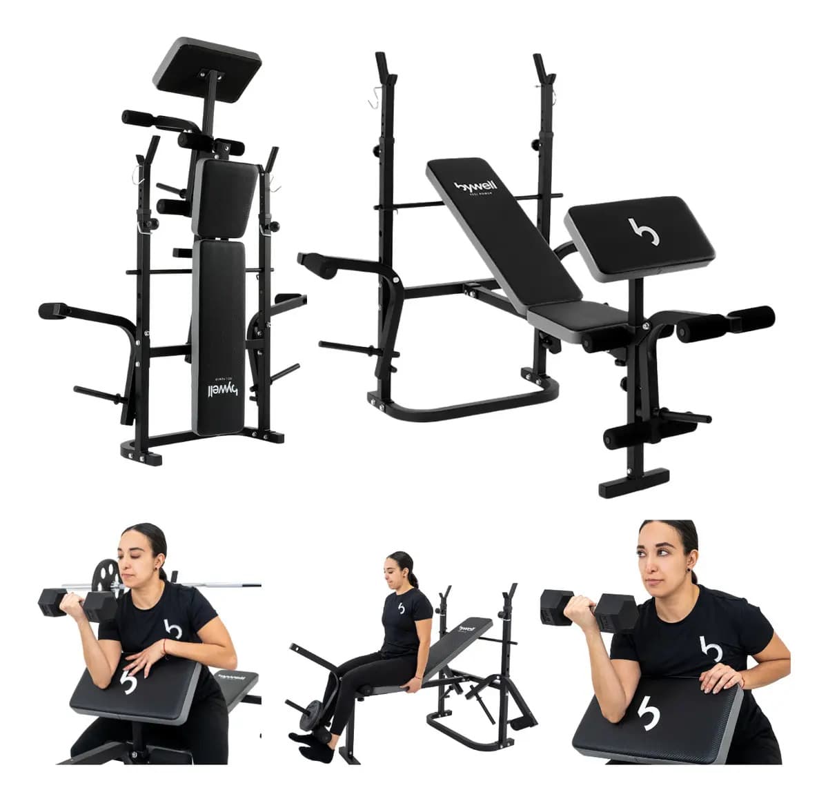 Banco Multiposiciones Gym Plegable Y Ajustable Pesas Bywell