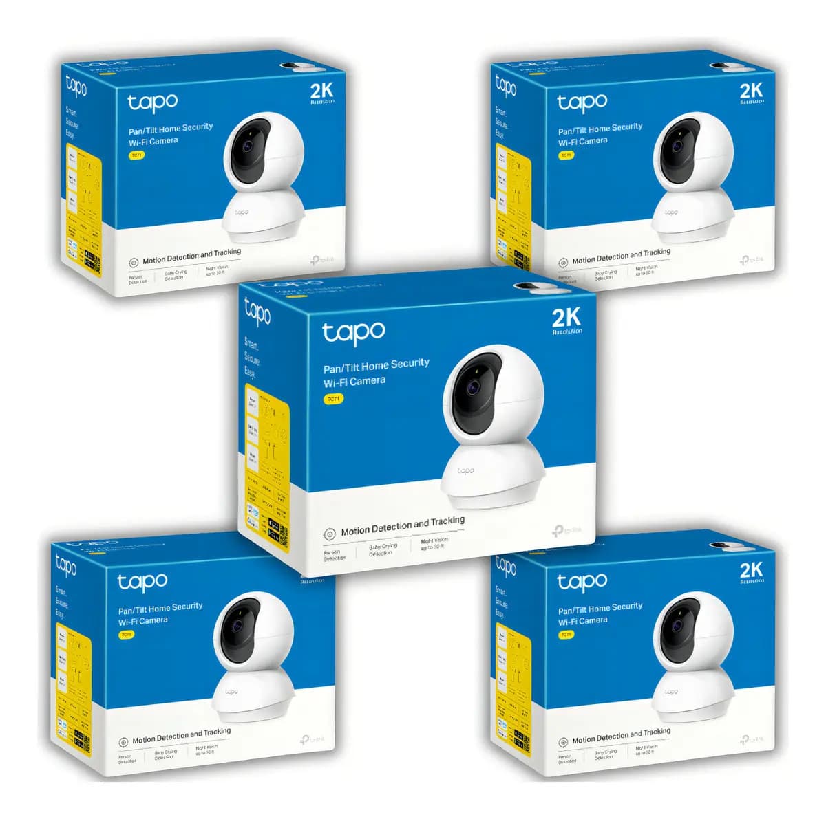Kit 5 Cámara Vigilancia Tp-link Tapo C210 3mp Visión Nocturna Color Blanco