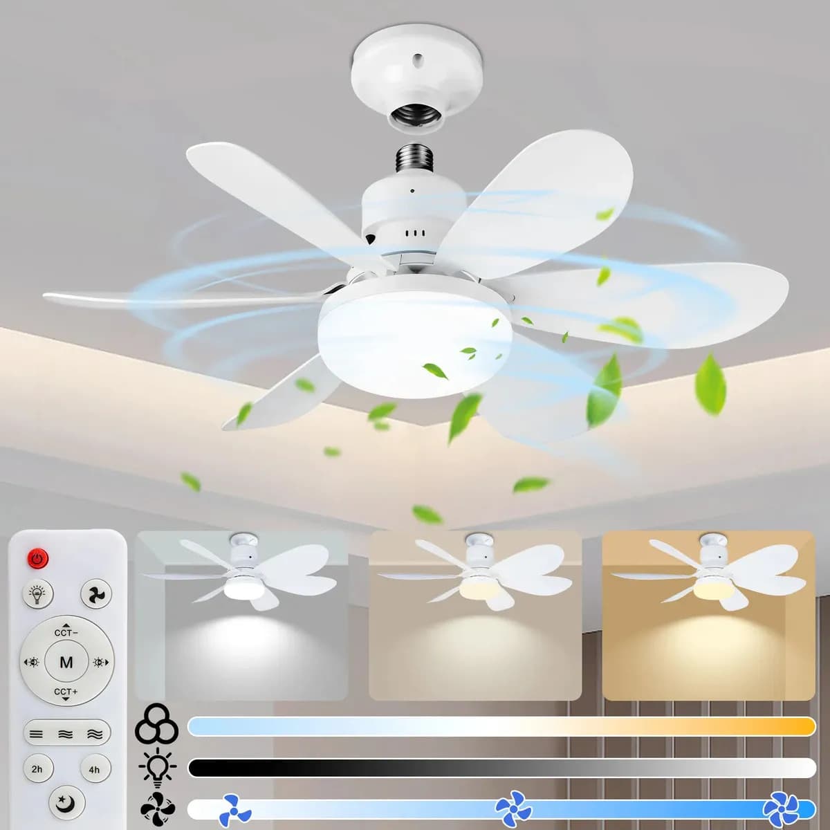 Ventilador De Techo Con Luz Led Y Control Remoto 40w