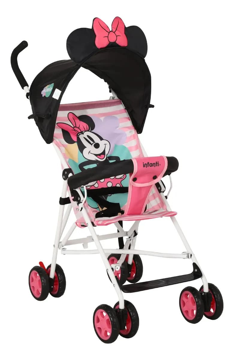 Carriola Ligera Disney Orejas Mickey Plegado Compacto Minnie Blanca