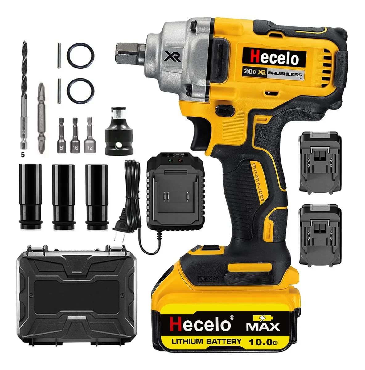 990nm 1/2 De Pistola De Impacto Inalámbrica Llave De Impacto