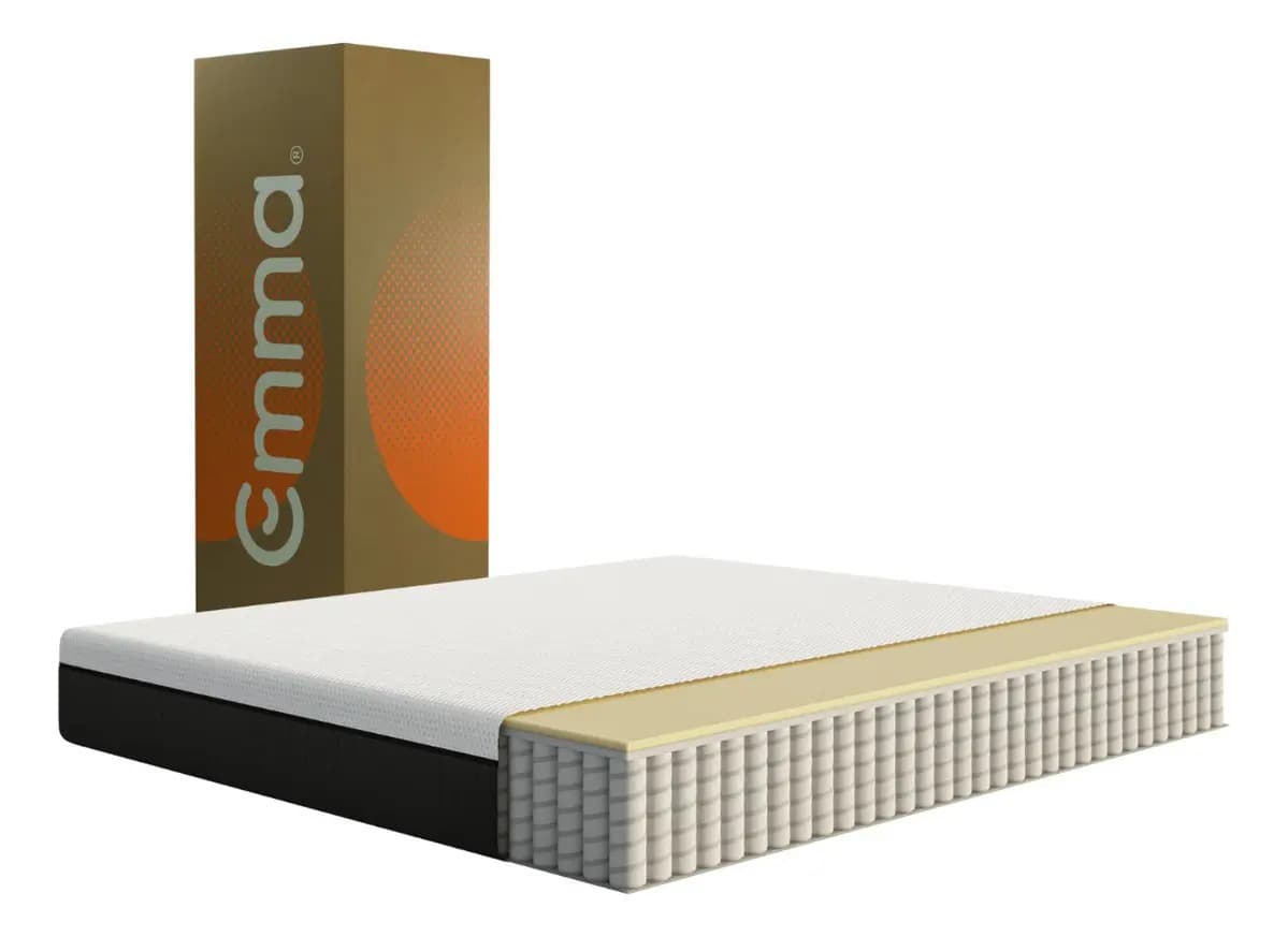 Colchón Individual Emma Premium Memory Foam Anti Movimiento Color Blanco