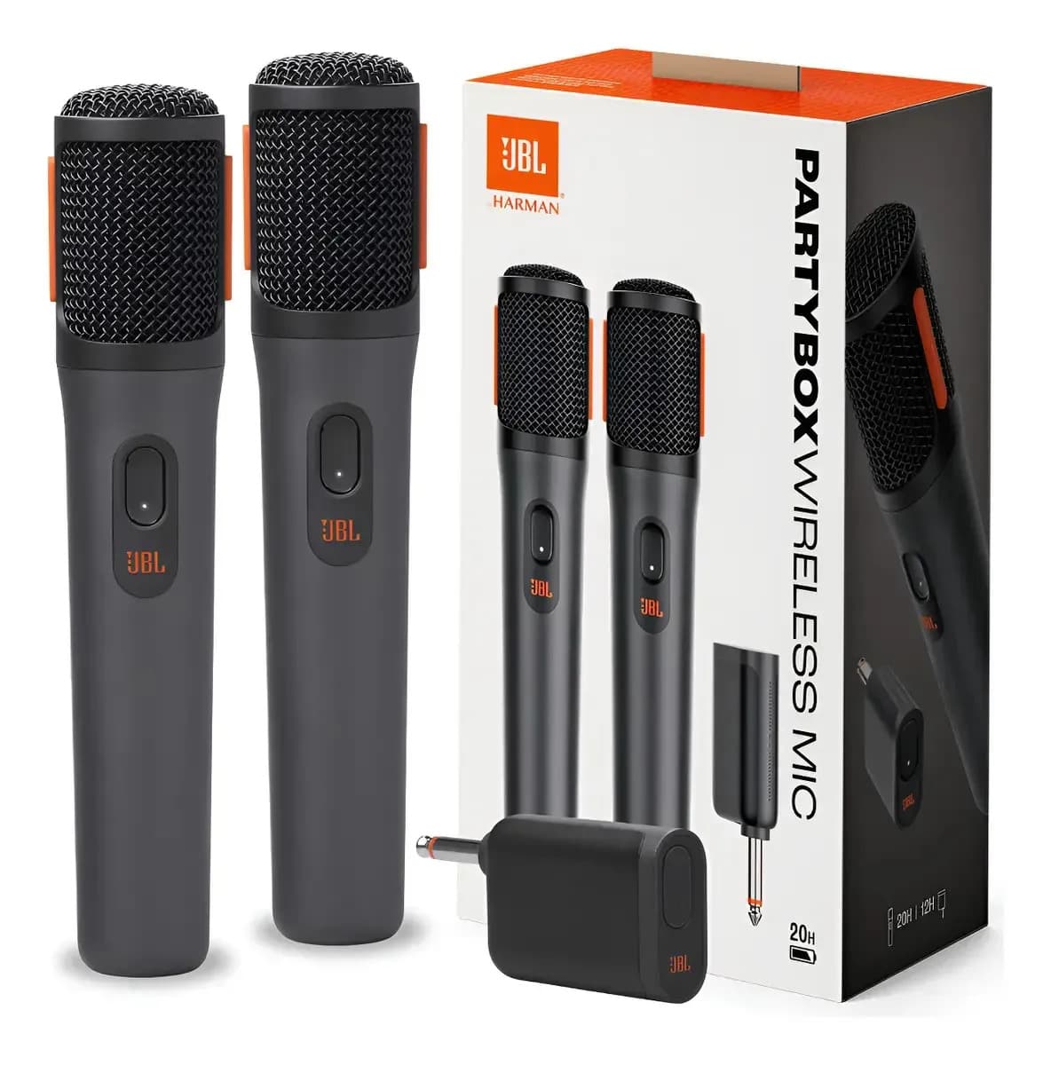 Micrófono x2 - JBL PartyBox Wireless Mic - Inalámbrico y Recargable - Color Negro