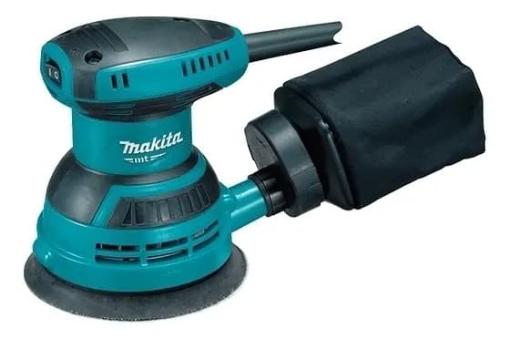 Lijadora profesional roto orbital Makita MT M9204B con sistema velcro turquesa 240W