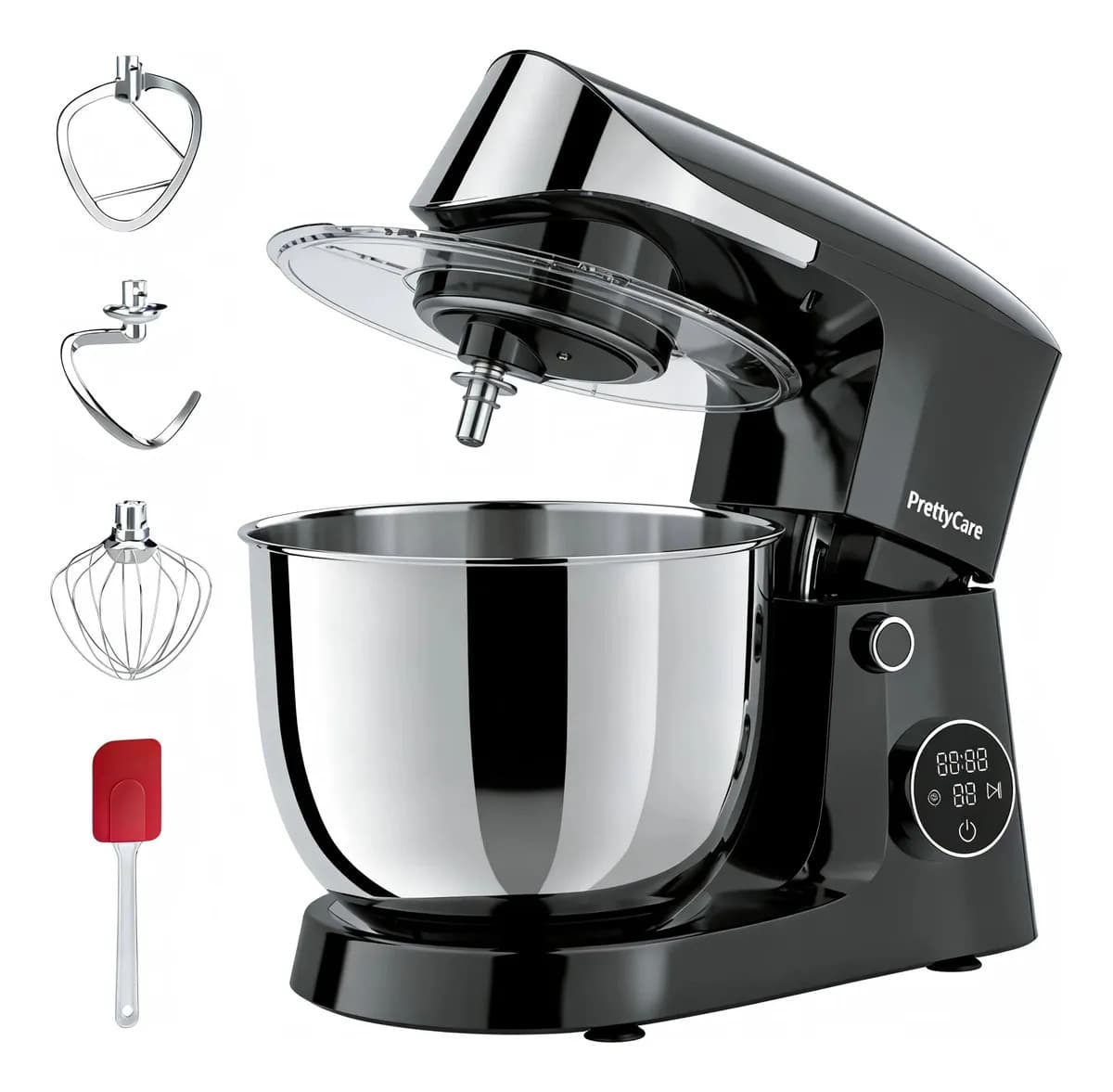 Batidora Planetaria Pretty Care RM01 de 1500W con Bowl de 5.5 L y 11 Velocidades, Color Negro
