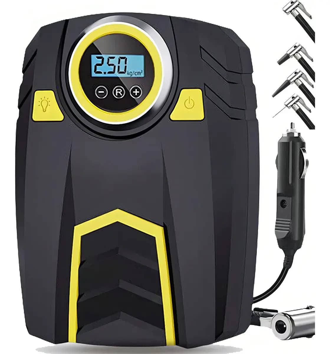 Compresor de Aire QZY66 Portátil 12V para Autos y Motos con LED 150PSI