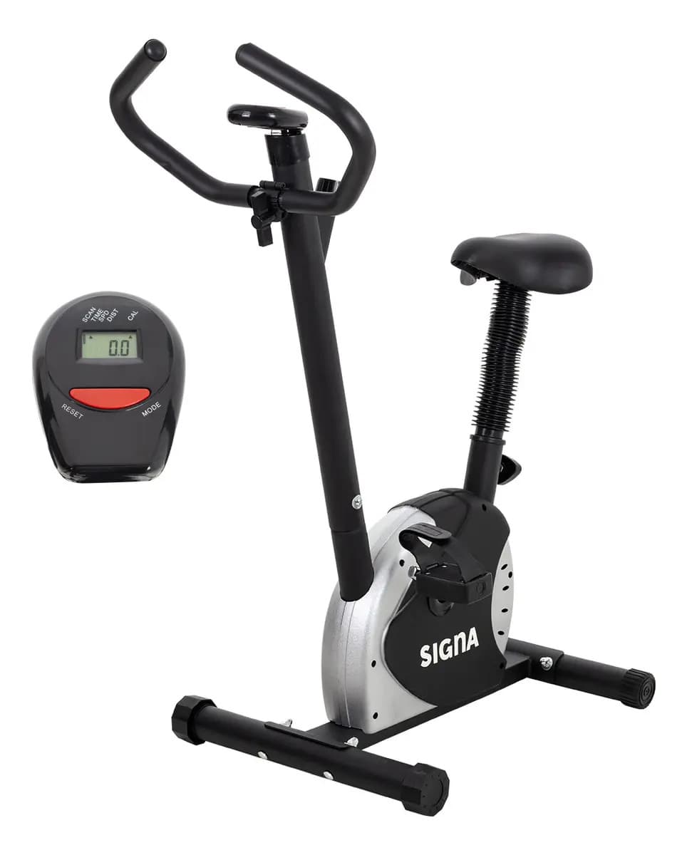 Bicicleta Spinning Fija Estática Ajustable Uso Rudo Aparato Ejercicio Cardio Profesional Indoor Cycling SIGNA DF7C38 Color Gris Con Negro