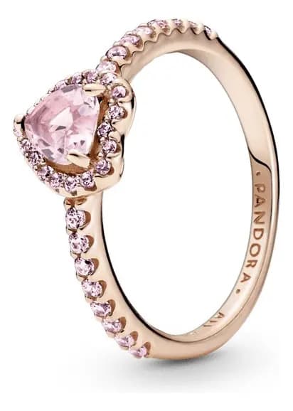 Anillo Pandora Corazón Relieve Rosa Incluye Kit De Talla 7