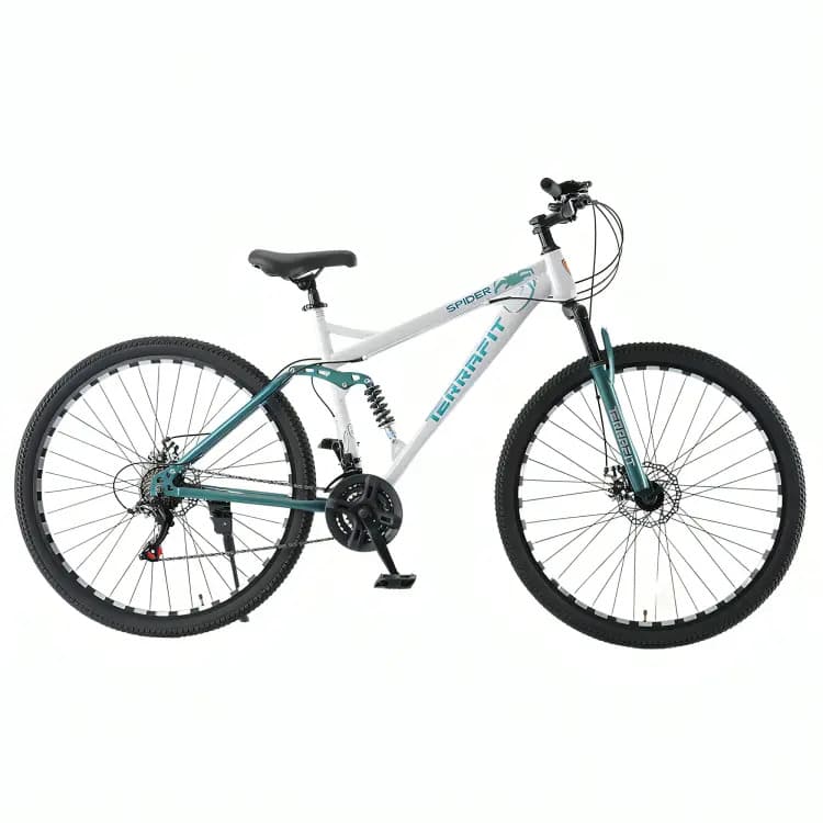 Bicicleta de Montaña Terrafit Spider 29 con Doble Suspensión, 21 Velocidades Shimano y Frenos de Disco Delantero y Trasero