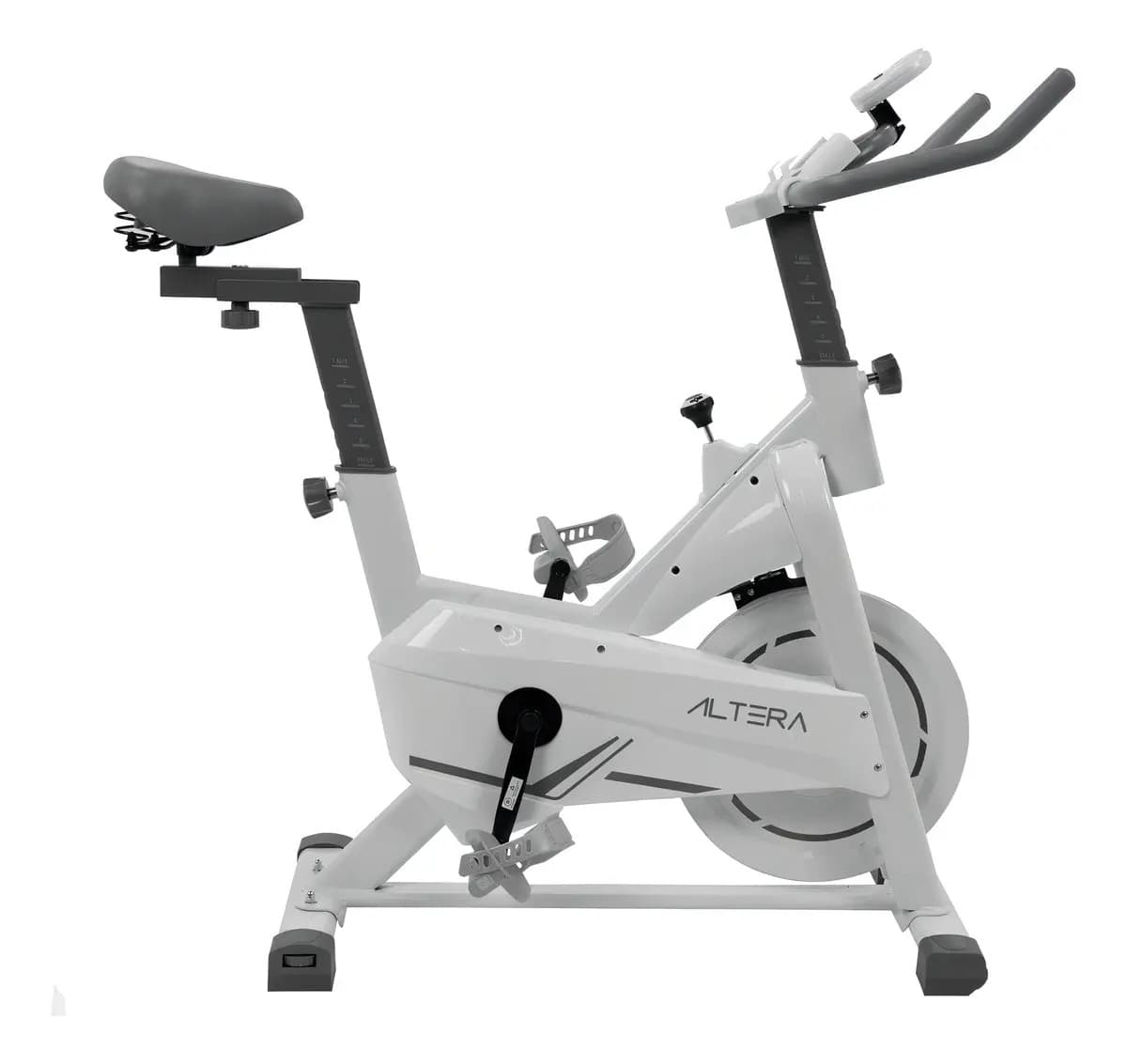 Bicicleta Fija Altera Para Spinning Ejercicio Cardio Fitness Color Blanco